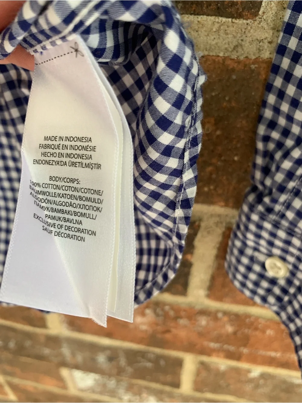 Ralph Lauren Blue and White Gingham Button-Down Shirt